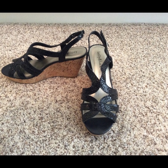 Kelly & Katie Shoes - Black wedges